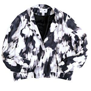 H&M Women's Watercolor Satin Bomber Jacket